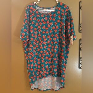 Lularoe Irma Floral Print Tunic Top Size Small NWT